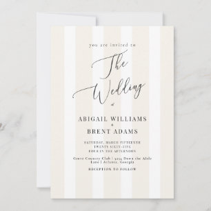Invitation Mariage moderne et élégant à rayures jaunes