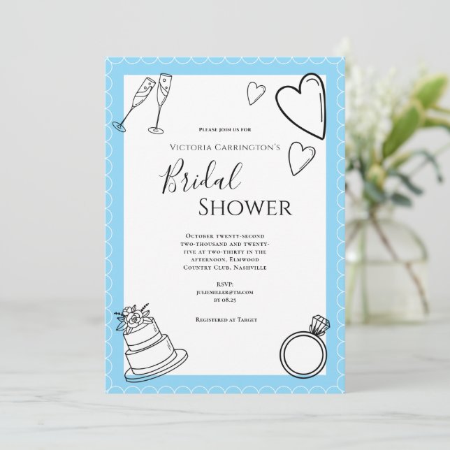 Invitation Mariage Moderne Fête de Fiançailles (Debout devant)