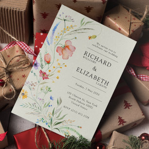 Invitation Mariage moderne Fleur sauvage minimal élégant