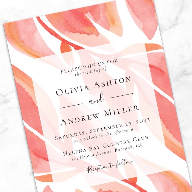 Invitation Mariage moderne floral (Créateur téléchargé)