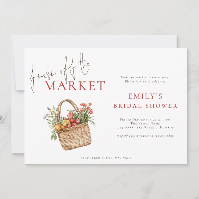 Invitation Mariage Moderne Frais du Marché (Devant)