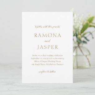 Invitation Mariage moderne Gold Bold