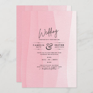 Invitation Mariage moderne Iced Pink Ombre Invite