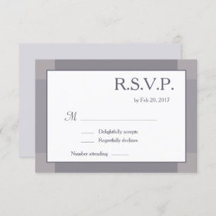 Invitation Mariage moderne Lilac gris blanc brillant RSVP