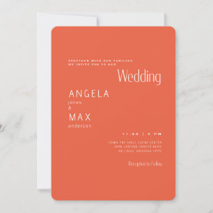 Invitation Mariage Moderne Mandarine Sans Parents