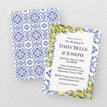 Mariage Moderne Méditerranéen Citron Bleu Mosaïque