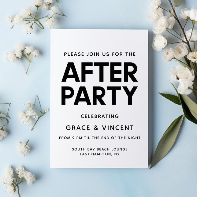 Invitation Mariage moderne minimaliste après-partie (Créateur téléchargé)