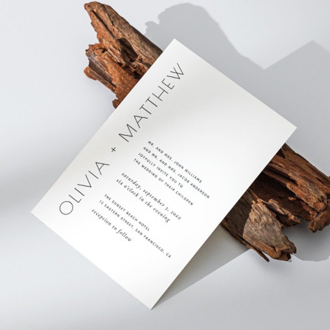 Invitation Mariage moderne minimaliste noir et blanc (Créateur téléchargé)