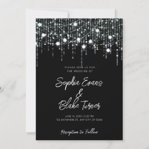 Invitation Mariage moderne noir et blanc