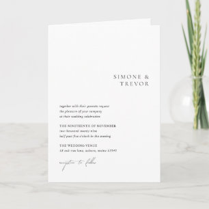 Invitation Mariage Moderne Noir et Blanc Propre