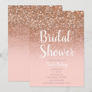 Invitation Mariage Moderne Paillettes Glam Bleu Aqua
