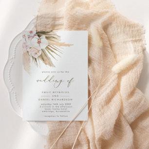 Invitation Mariage moderne Pampas Grass & Calligraphie