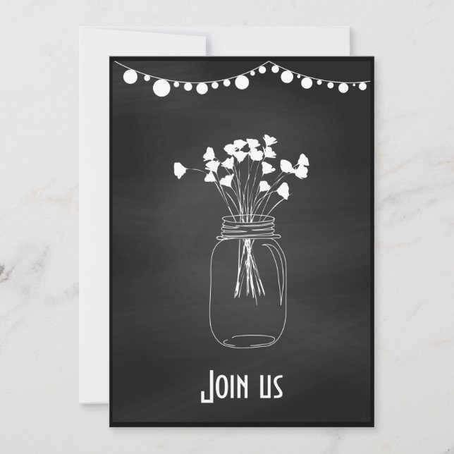 Invitation Mariage moderne personnalisable sur tableau noir (Devant)