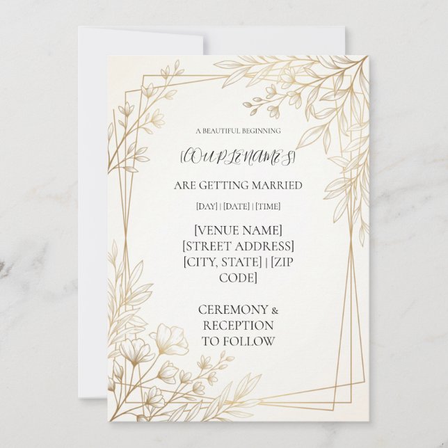 Invitation Mariage moderne personnalisé (Devant)