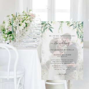 Invitation Mariage Moderne Photo Feuillage de Rêve