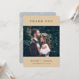 Invitation MARIAGE MODERNE photo simple classique beige