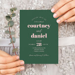 Invitation Mariage moderne Pink Green à la mode<br><div class="desc">Le Faire-part de mariage moderne Pink Green Trendy Mix Match présente des appareillages de type moderne aux couleurs audacieuses et modernes.</div>