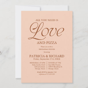 Invitation Mariage Moderne Pizza Répétition Douce Pêche