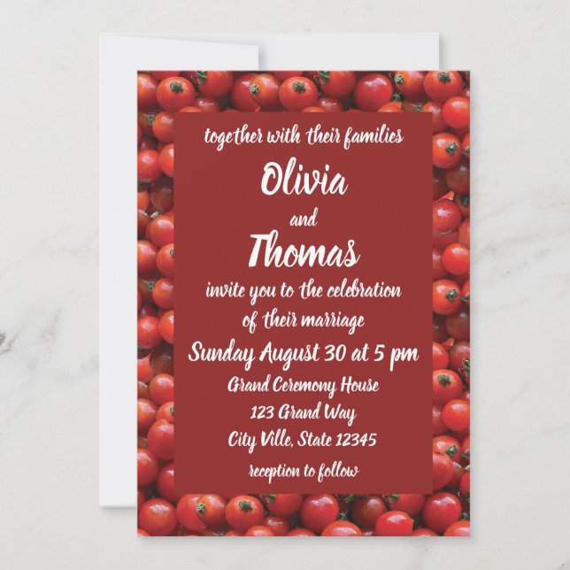 Invitation Mariage moderne Red Tomato (Devant)