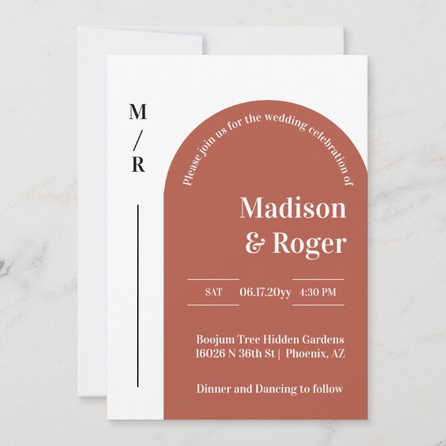Invitation Mariage Moderne Rétro Code QR RSVP Photo (Devant)