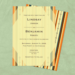 Invitation Mariage moderne rétro du milieu du siècle