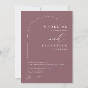 Invitation Mariage Moderne Romantique Arche Photo Violet Pous