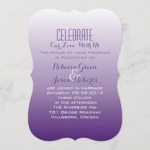 Invitation mariage moderne romantique été lilas ombré violet