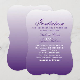 Invitation mariage moderne romantique été lilas ombré violet
