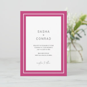 Invitation Mariage moderne rose Sasha