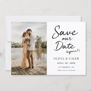 Invitation Mariage moderne Sauvez notre date à nouveau