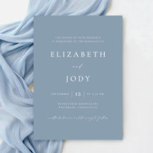 Mariage Moderne Simple Bleu Poussiéreux Élégant