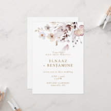 Mariage Moderne Simple d'Automne avec Fleurs Séché