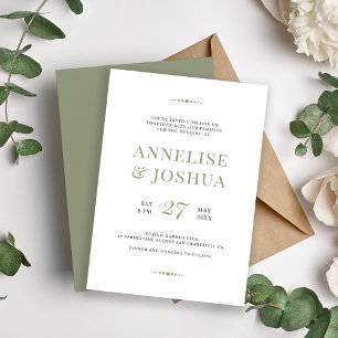 Invitation Mariage moderne simple de typographie d'olivier