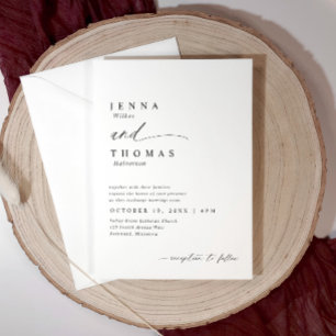 Invitation Mariage Moderne Simple Élégant Script