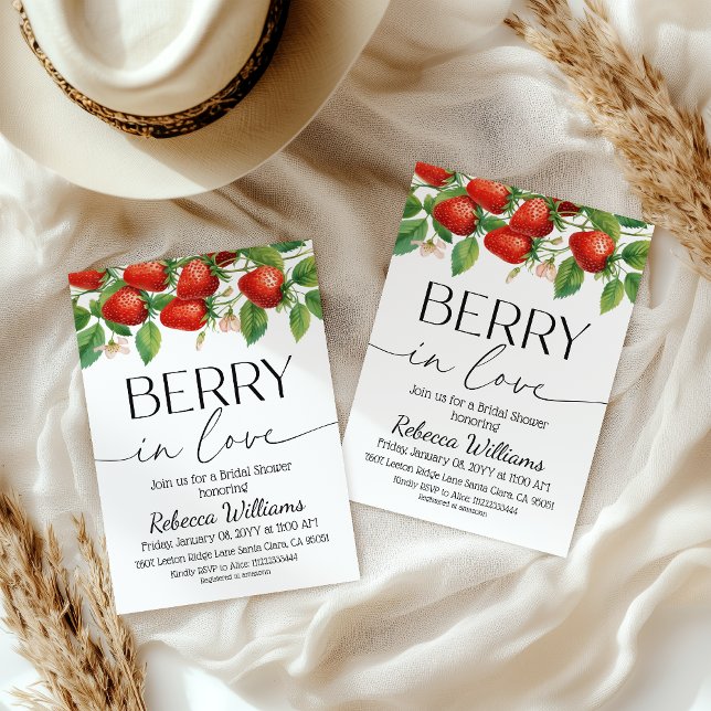 Invitation Mariage Moderne Strawberry Berry In Love (Créateur téléchargé)