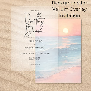 Invitation Mariage moderne Sunset Beach Arrière - plan Vellum