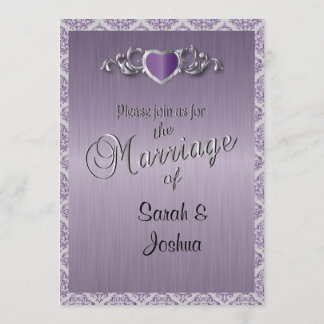 Invitation Mariage moderne tendance dans un Amethyst Purple D