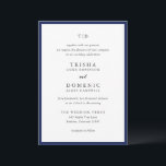 Invitation Mariage moderne Trisha Navy Blue<br><div class="desc">Invitations de mariage modernes avec un design propre avec des polices serif et script.</div>