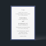 Invitation Mariage moderne Trisha Navy Blue<br><div class="desc">Invitations de mariage modernes avec un design propre avec des polices serif et script.</div>