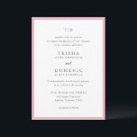 Invitation Mariage moderne Trisha Pink<br><div class="desc">Invitations de mariage modernes avec un design propre avec des polices serif et script.</div>