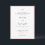 Invitation Mariage moderne Trisha Pink<br><div class="desc">Invitations de mariage modernes avec un design propre avec des polices serif et script.</div>