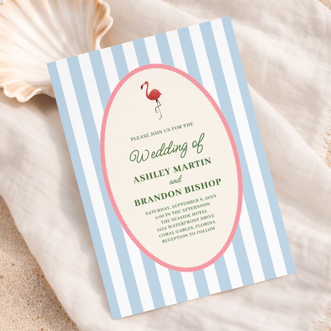 Invitation Mariage Moderne Tropical de l'Île Côtière au Flama (Créateur téléchargé)