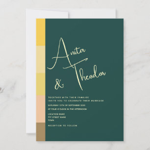 Invitation Mariage Moderne Vert Émeraude