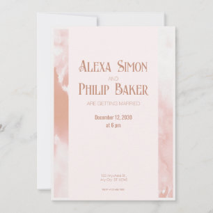 Invitation Mariage monochromatique rose pâle