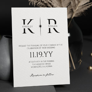 Invitation Mariage Monogramme à Élégante Explosion