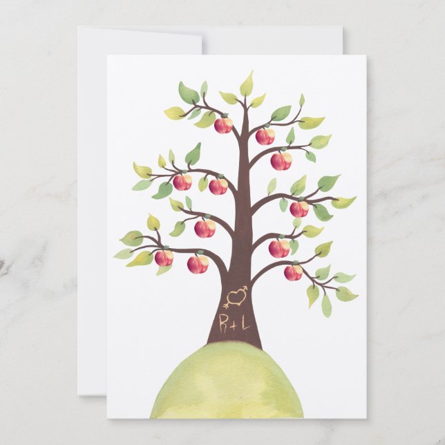 Invitation Mariage Monogramme Apple Tree Orchard Country Invi (Devant)