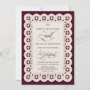 Invitation Mariage Monogramme Broderie d'Ivoire de Bourgogne