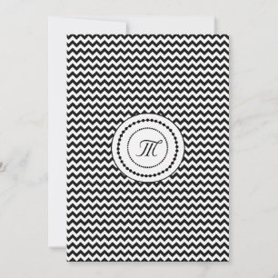 Invitation Mariage Monogrammé Chevron Noir et Blanc