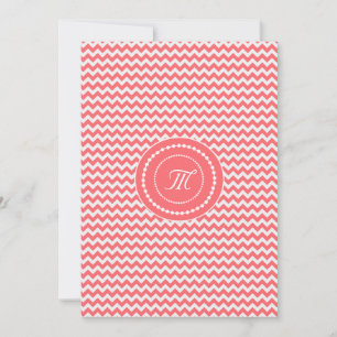 Invitation Mariage Monogrammé Chevron Rose