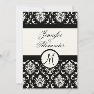 Invitation Mariage Monogramme Damask Invitation Pa